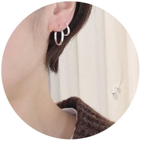 silver925 simple hoop pierce S