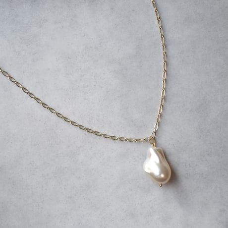 big baroque pearl long necklace