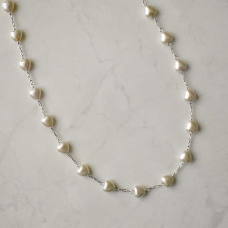 heart pearl chain necklace  M