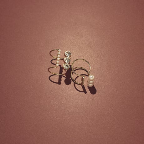 bijou × pearl  wide ring