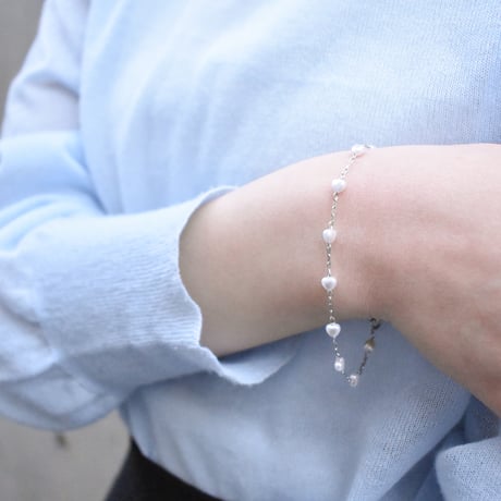 heart pearl chain bracelet