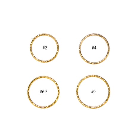 14KGF hammered skinny ring