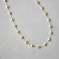 heart pearl chain necklace  M