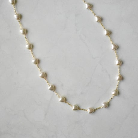 heart pearl chain necklace  M