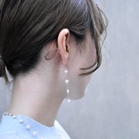 heart pearl chain pierce / earring M