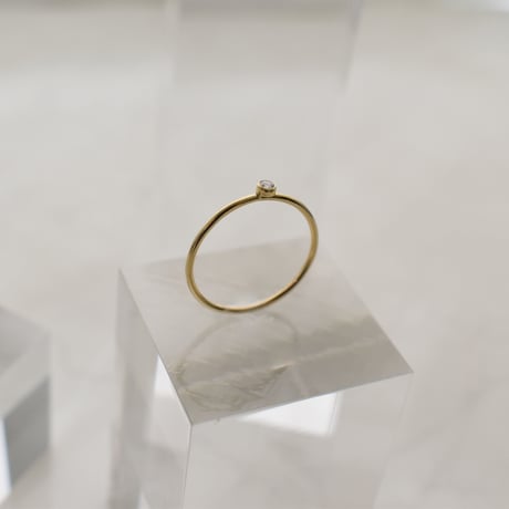 14KGF cubic zirconia skinny ring