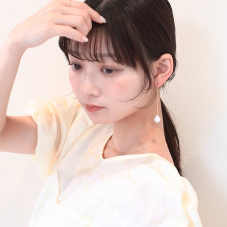 chain baroque glass pearl pierce/earring M