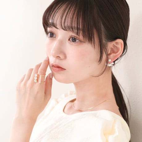 bijou × pearl  wide ring