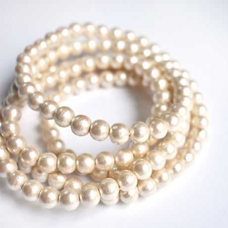 cotton pearl long necklace 120