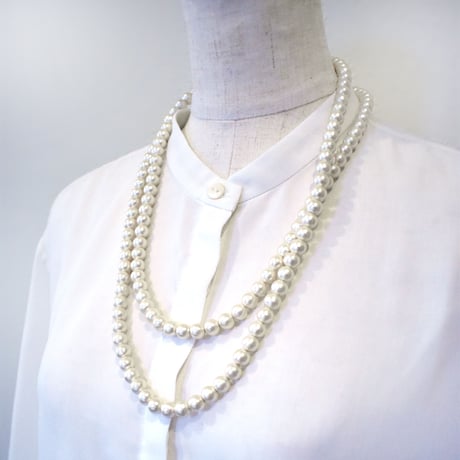 cotton pearl long necklace 120