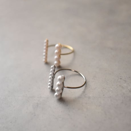 row of pearls fork ring