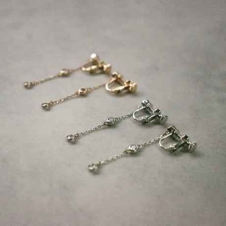 zirconia chain pierce / earring
