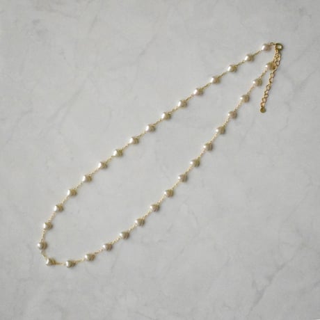heart pearl chain necklace  M