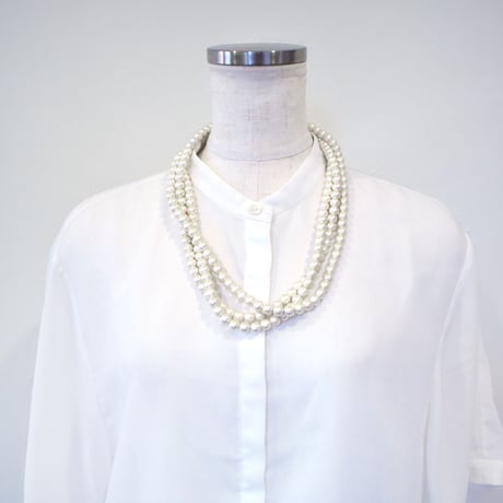 cotton pearl long necklace 180