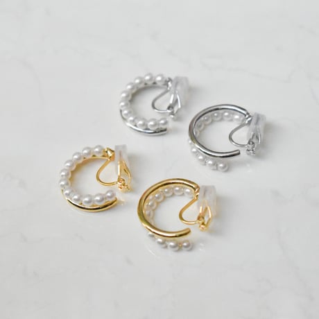 pearl × metal pierce / earring