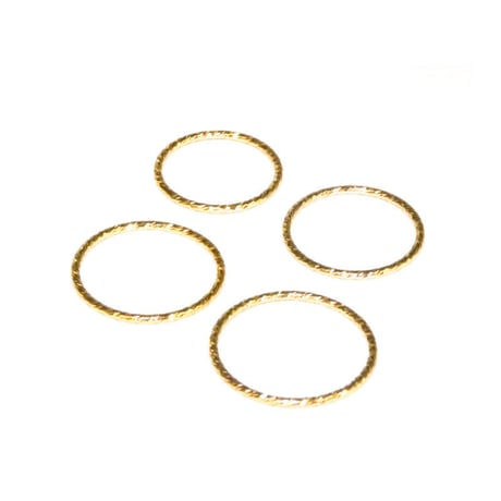 14KGF hammered skinny ring