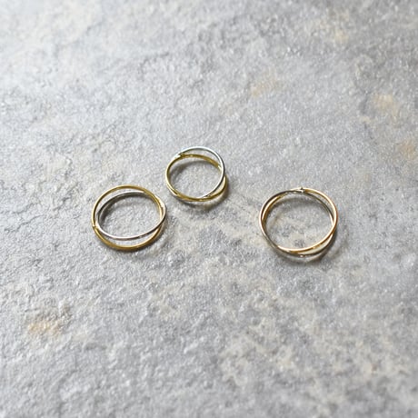 gold×silver combi X ring