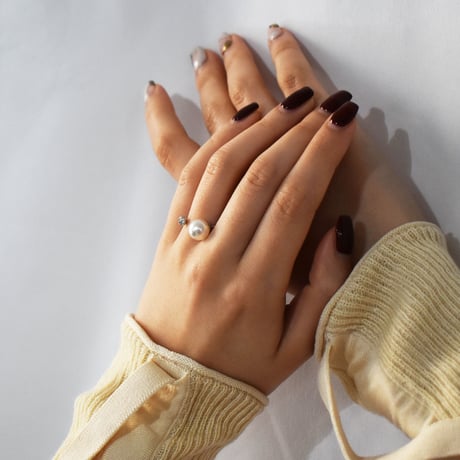 pearl × bijou fork ring