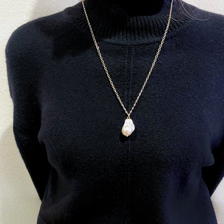 big baroque pearl long necklace