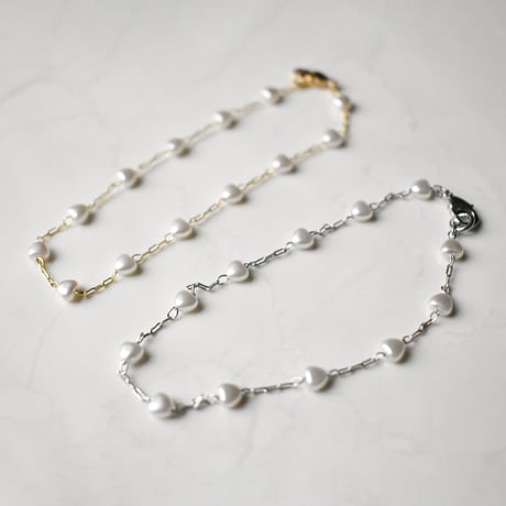 heart pearl chain bracelet