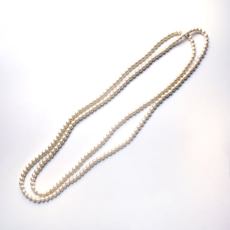 cotton pearl long necklace 180
