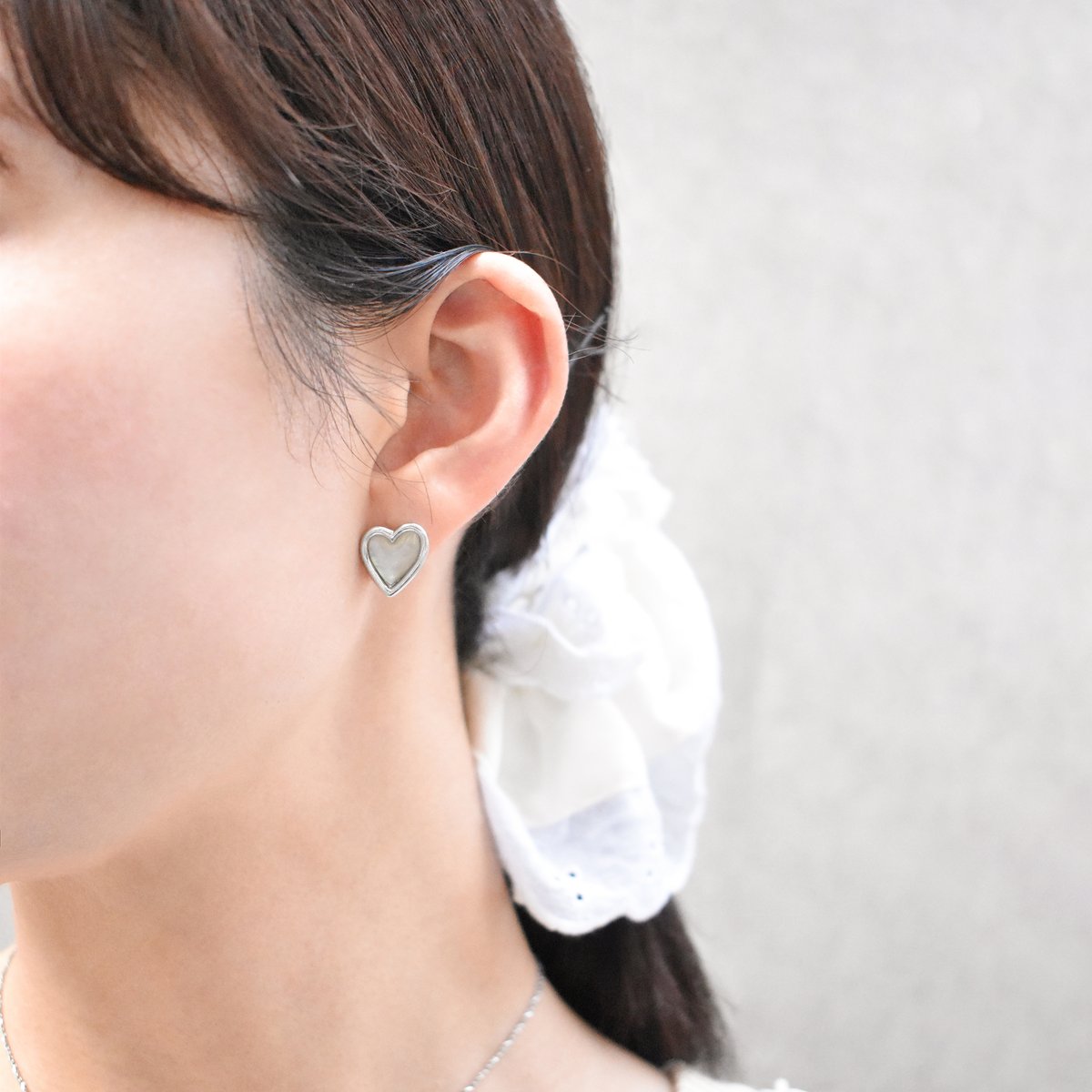 shell heart pierce / earring M | ISRIE