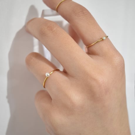 14KGF cubic zirconia skinny ring