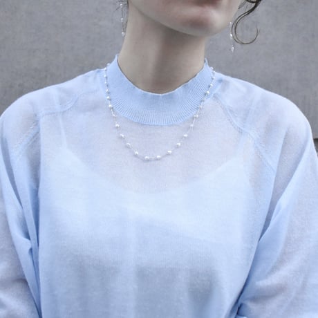 heart pearl chain necklace  S