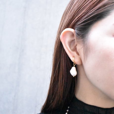 baroque pearl stainless pierce / earring