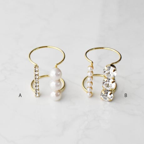 bijou × pearl  wide ring