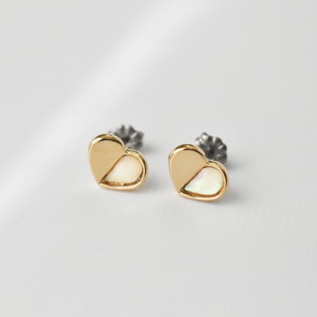 half shell heart  pierce / earring