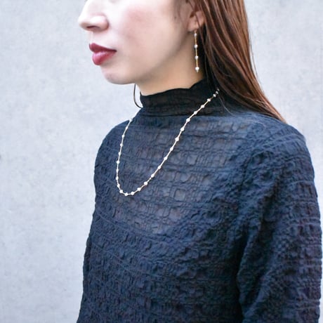 heart pearl chain necklace  S