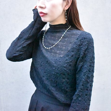 heart pearl chain necklace  S