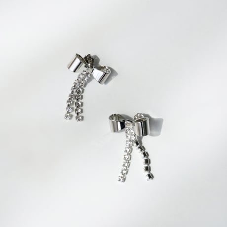 mini ribbon dust pierce / earring