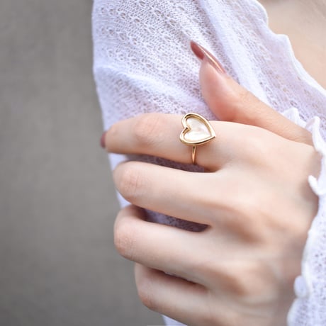 shell heart ring M