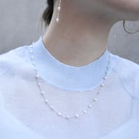 heart pearl chain necklace  S