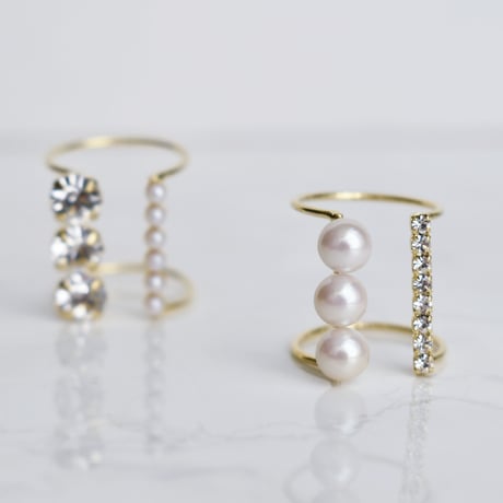 bijou × pearl  wide ring