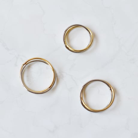 gold×silver combi X ring