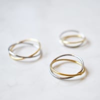 gold×silver combi X ring