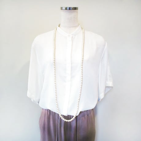cotton pearl long necklace 120