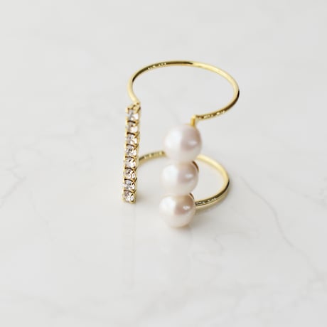 bijou × pearl  wide ring