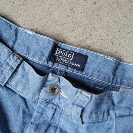 [W35 L32] POLO Chambray Cargo pants_MADE IN USA_80-90s vintage_no.1