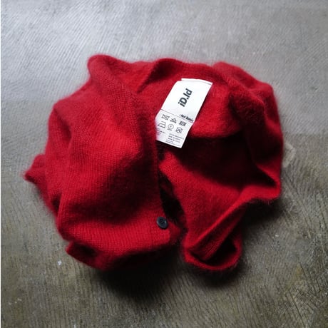 Kid Mohair Cardigan "CHAOS RED"
