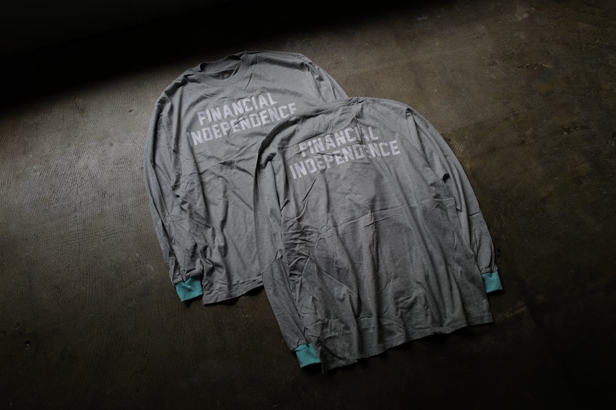 anytee FINANCIAL INDEPENDENCE ブラック グリーン anytee classics] Financial Independent Tee_Gra