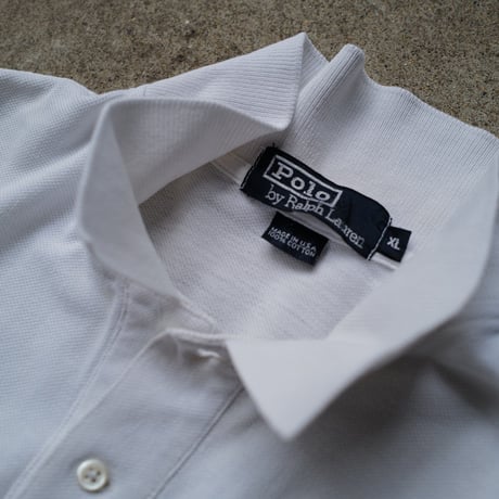 ［XL］POLO SHIRT_MADE IN USA_80-90s vintage_white