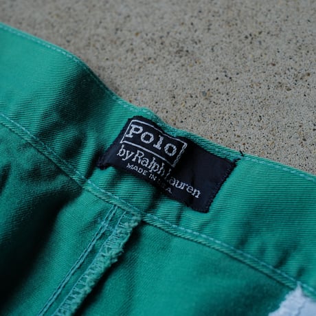 ［W36］Vintage Polo 2tuck Green Shorts_no.3