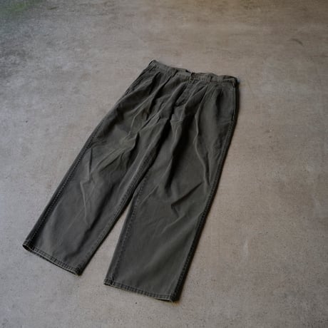 [W34 L30] VINTAGE POLO CHINO 2tuck PANTS_Military Color_no.2