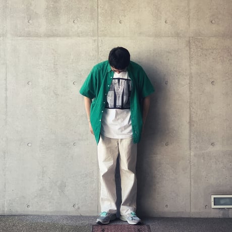 ［L］Button-Down SHIRT_MADE IN USA_80-90s vintage_green