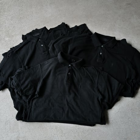 ［White Button］Super Black_VINTAGE POLO SHIRT_made in USA