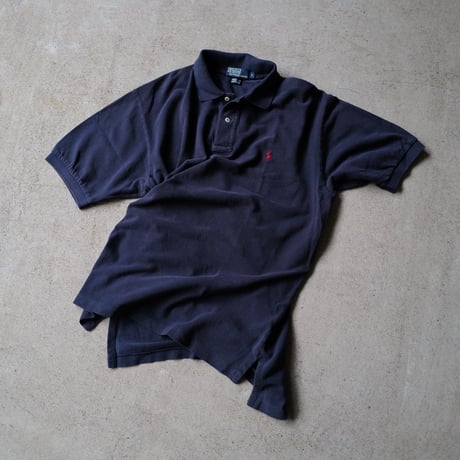 ［L］POLO SHIRT_MADE IN USA_80-90s vintage_navy